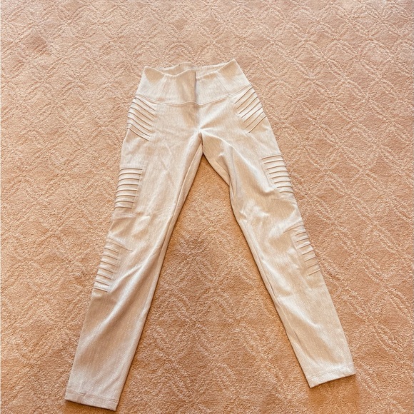 Cream python-print Dleancey textured moto-tights - Picture 1 of 5